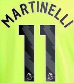 2023-24 Arsenal Away Shirt MARTINELLI 11 Official Player Issue Size Name Number Set