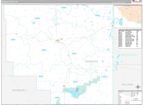 Sheridan County, MT Wall Map Premium Style by MarketMAPS