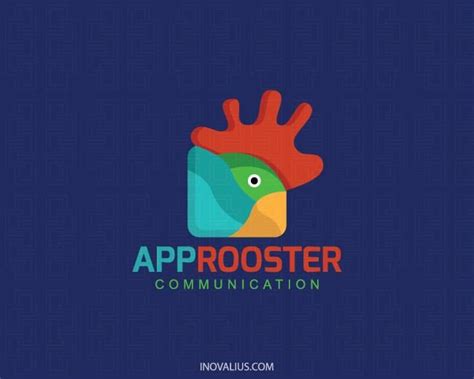 Rooster in Red Square Logo