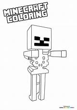 Minecraft Skeleton Character  Coloring Pages For Kids sketch template