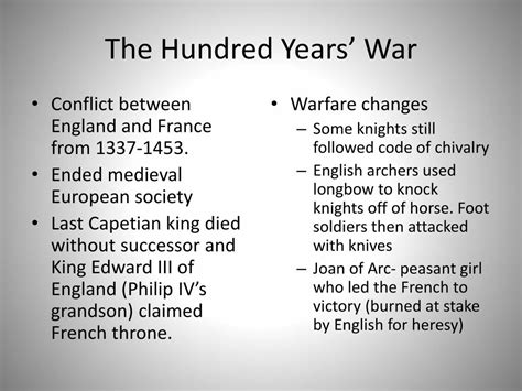 PPT - The Hundred Years’ War & The Plague PowerPoint Presentation - ID:2983466