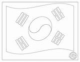 South Korea Flag Coloring Pages  Nation sketch template