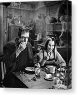 Herman And Lily Munster At Breakfast by Bettmann