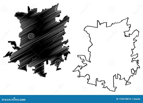 Aguascalientes City United Mexican States, Mexico Map Vector Illustration, Scribble Sketch City ...