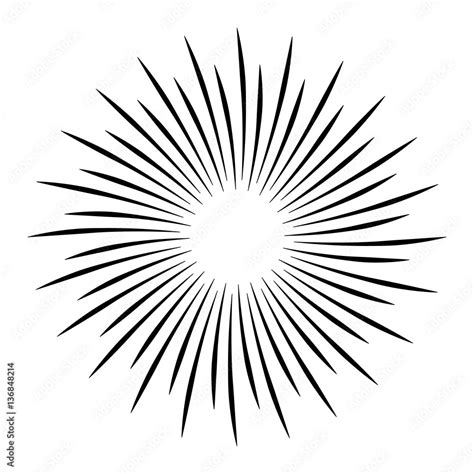 Sun rays on a white background, line drawing - Stock Vector Stock ...