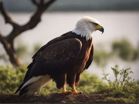 Premium AI Image | Close up view of the head of a golden eagle