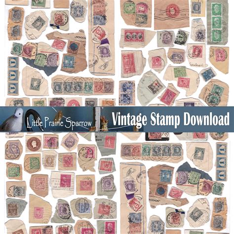 an old postage stamp collage is shown with the words vintage stamp download on it