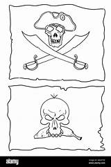 Jolly Roger coloring Page Funny Outline Clipart Illustration Coloring  sketch template