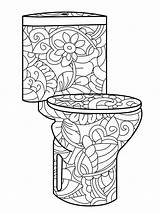 Premium Vector  Adult Antistress coloring Flush toilet Pattern sketch template