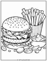 Printable Burger Coloring Pages For All Ages FREE Download sketch template