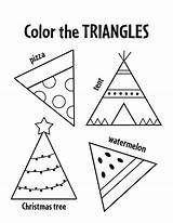 Triangle Shape Coloring Page Pages sketch template