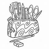 Pencil Case Coloring Stock Illustrations – 308  sketch template