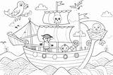 Whimsical Pirate Adventure Coloring Page For Kids Activities And Crafts  sketch template
