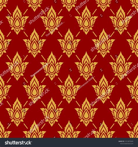 Royal Thai Seamless Pattern Wallpaper Vector Stock Vector (Royalty Free ...