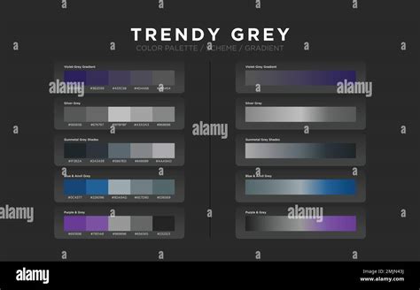 Grey color palettes, color schemes, color gradients. Set of modern web design color elements for ...