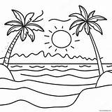 Hawaiian Sunset Beach Coloring Page 40743 32211 sketch template