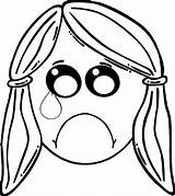 Nice Cry Girl Boy Face Coloring Page  Pages sketch template