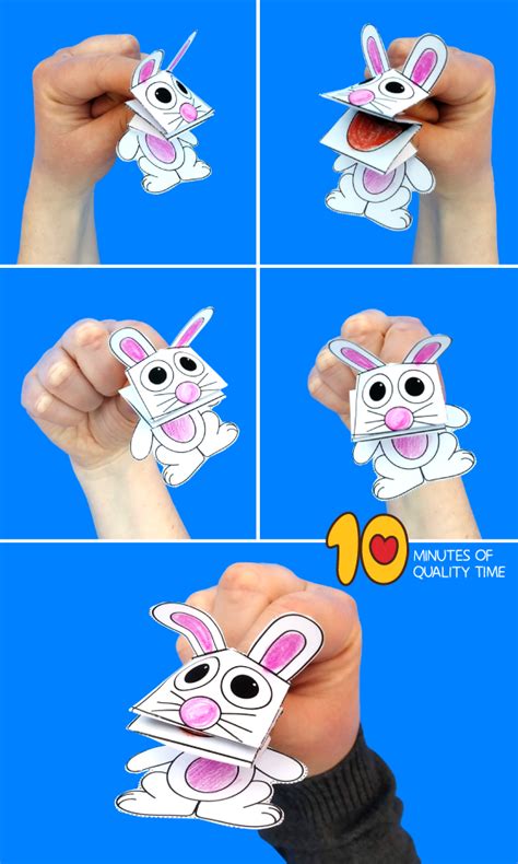 easter bunny finger puppet template | Bunny coloring pages, Finger ...