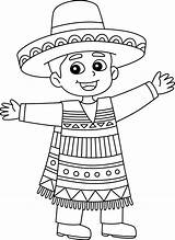 Mexican Boy Isolated Coloring Page For Kids 21501629 Vector Art At Vecteezy sketch template