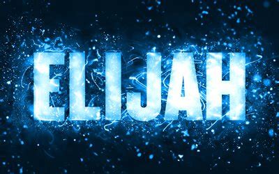 Download wallpapers Happy Birthday Elijah, 4k, blue neon lights, Elijah ...