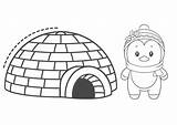 Eskimo Igloo House Coloring Page Sketch sketch template