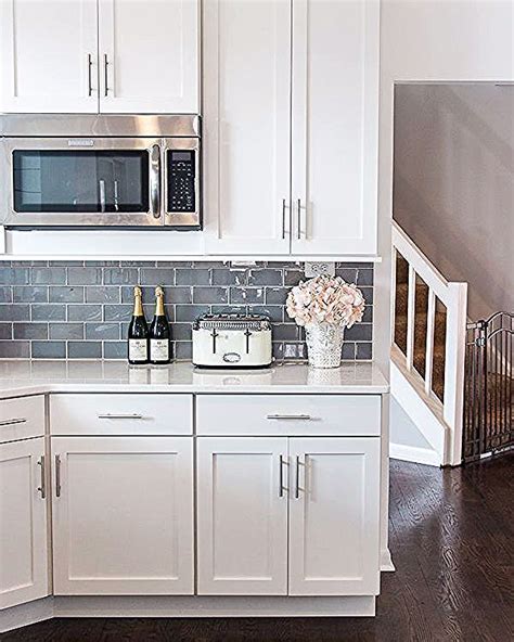 Gray Kitchen Cabinets With White Backsplash – Kitchen Info