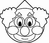 Large Clown Face Coloring Page Pages sketch template