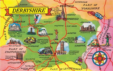 Derbyshire Antique Maps, Old Maps of Derbyshire, Vintage Maps of ...