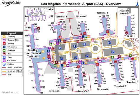 LA mappa dell'aeroporto - LA aeroporto internazionale di mappa (California - USA)
