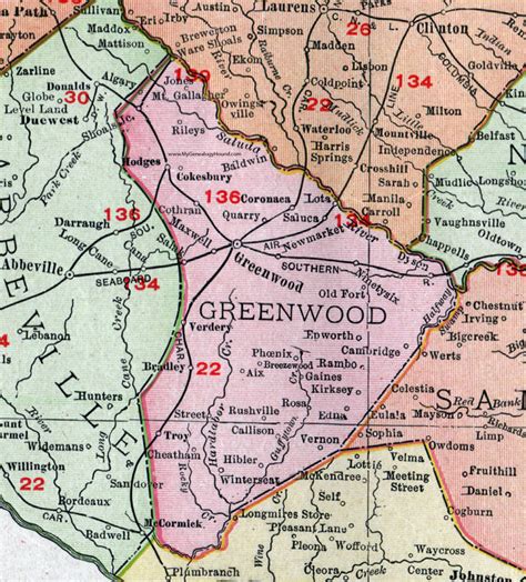 Greenwood South Carolina Map - Zip Code Map