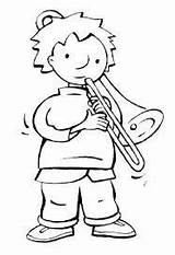 Kidsnfun Kleurplaat Muziekinstrumenten Trombone – Kleurplaten sketch template