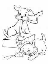 Dog And Cat Coloring Page Free Printable Pages 51% OFF sketch template