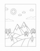 Mountain Coloring Pages – Printable FREE sketch template