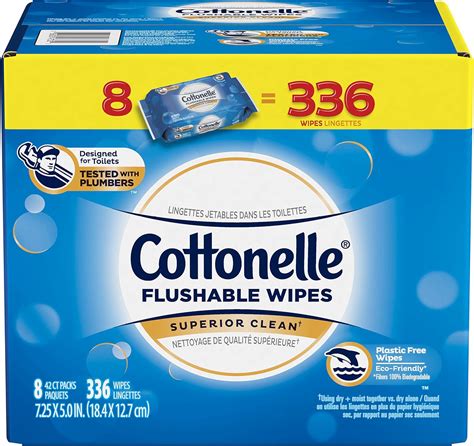 Cottonelle Freshcare Flushable Wipes for Adults, Alcohol Free, 336 ...