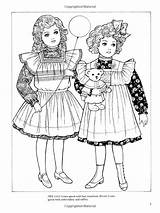 Old Fashioned Paper Doll Coloring Page Sketch sketch template
