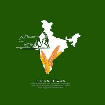 Premium Vector | KISAN DIWAS- VECTOR ILLUSTRATION OF KISAN DIWAS