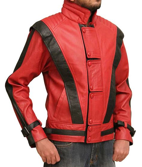 Red and Black Leather Michael Jackson Thriller Jacket - Jackets Creator