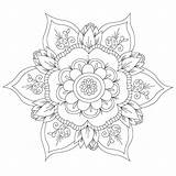 Pretty Mandala In The Shape Of Flowers  Coloring Pages For Kids sketch template