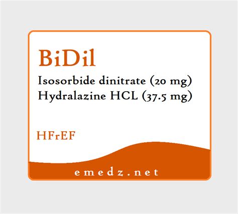 Isosorbide dinitrate and Hydralazine (BiDil), Uses, Dose, MOA