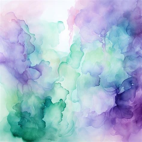 Premium AI Image | paint watercolor pastel light green and light purple