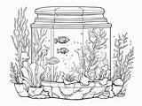 Fish Tank Coloring Page For Adults  Free Printable sketch template