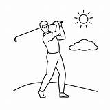 Premium Vector  Golfer coloring Pages For Book sketch template
