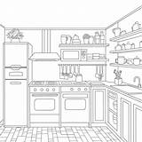 Kitchen Coloring Pages sketch template