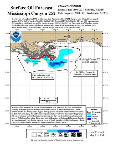 Latest Gulf oil spill forecast: Further penetration into Louisiana ...