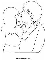 Mothers Day Coloring Girl Kissing Mommy sketch template