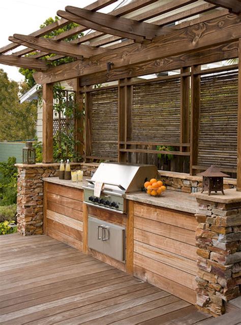 rustic Outdoor Kitchen on a budget backyards patio ideas | Outdoor ...