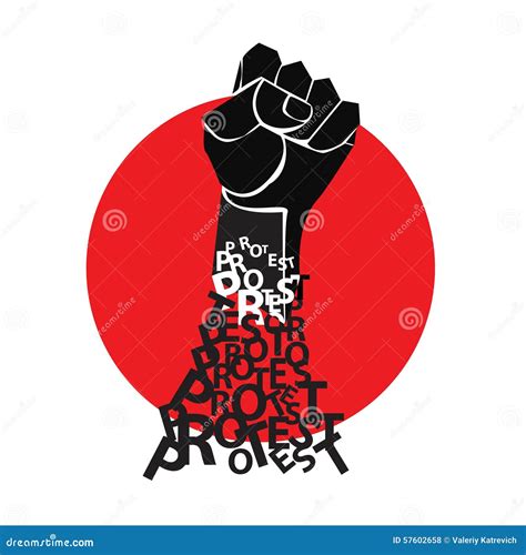 Fist in the Red Circle. the Symbol of Protest Stock Vector - Illustration of anger, five: 57602658