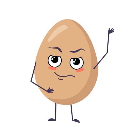 Cute egg characters with emotions face, arms and legs 3046134 Vector Art at Vecteezy