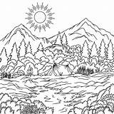 Mountain Range Coloring Page Hicoloringpages Sketch sketch template