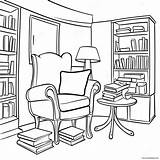 Cozy Reading Nook Library Coloring Page 4751 3785 sketch template